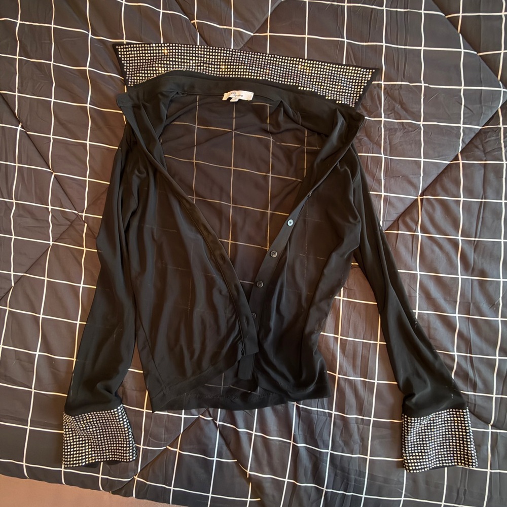 Elegant Black Button-Up Women's Top